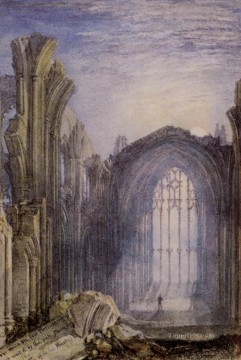 Turner Painting - Turner romántico de la abadía de Melrose